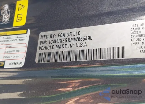 2021 Jeep Wrangler Unlimited High Altitude 4X4 из США, поврежденный, VIN 1C4HJXEGXMW665490